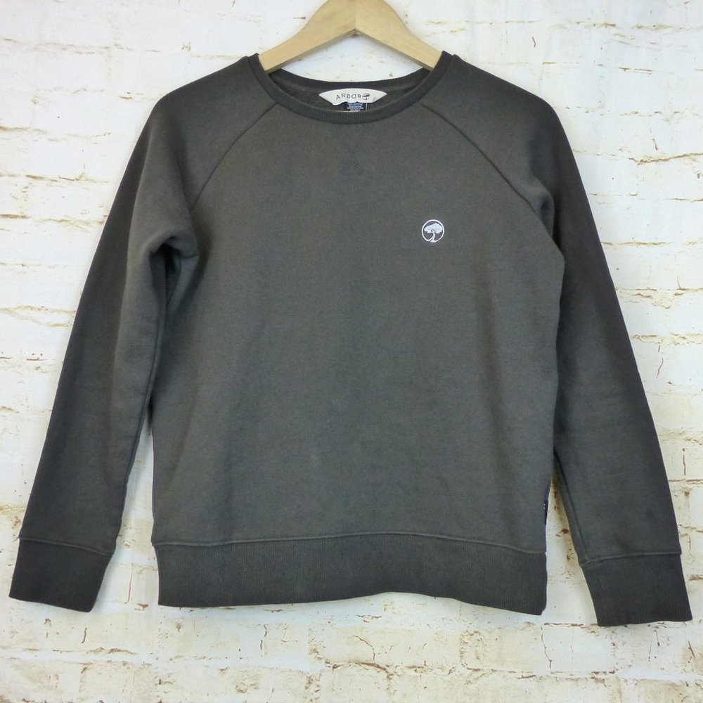 Arbor Snowboards Cornerstone  Sweatshirt Womens M Gray Crew Neck Gorpcore